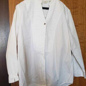 J Jill Women's Medium White Button-Down Blouse